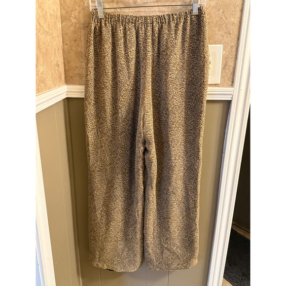 Silks by‎ I.S.C. Animal Print Silk Pants Elastic Waist Wide Leg Size M Women's - Picture 2 of 3